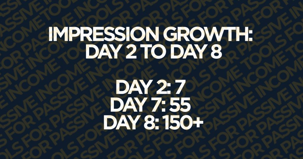 passive income blog month 1 impression growth