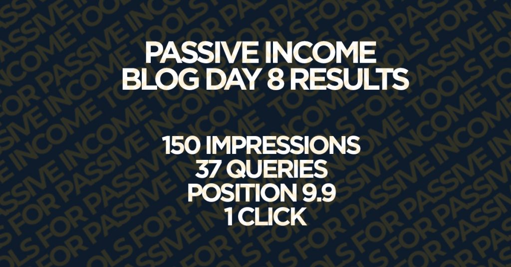 passive income blog month 1 day 8 results