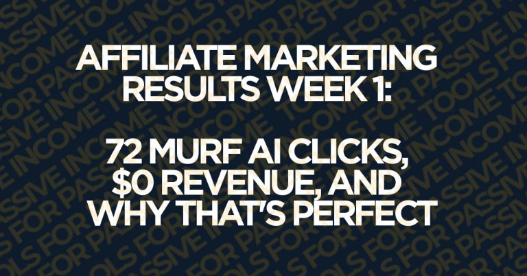 affiliate marketing results week 1 murf ai 72 clicks partnerstack dashboard
