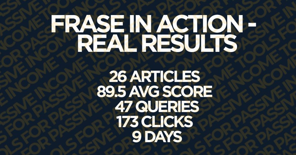 Frase review 2026 real passive income blog performance data